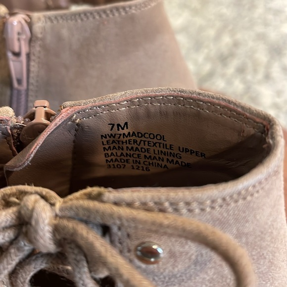 Nine West Madcool Peep Tie Lace Up Suede Boots. 3” wood block heel. Sexy 😍 GUC! - Picture 4 of 12